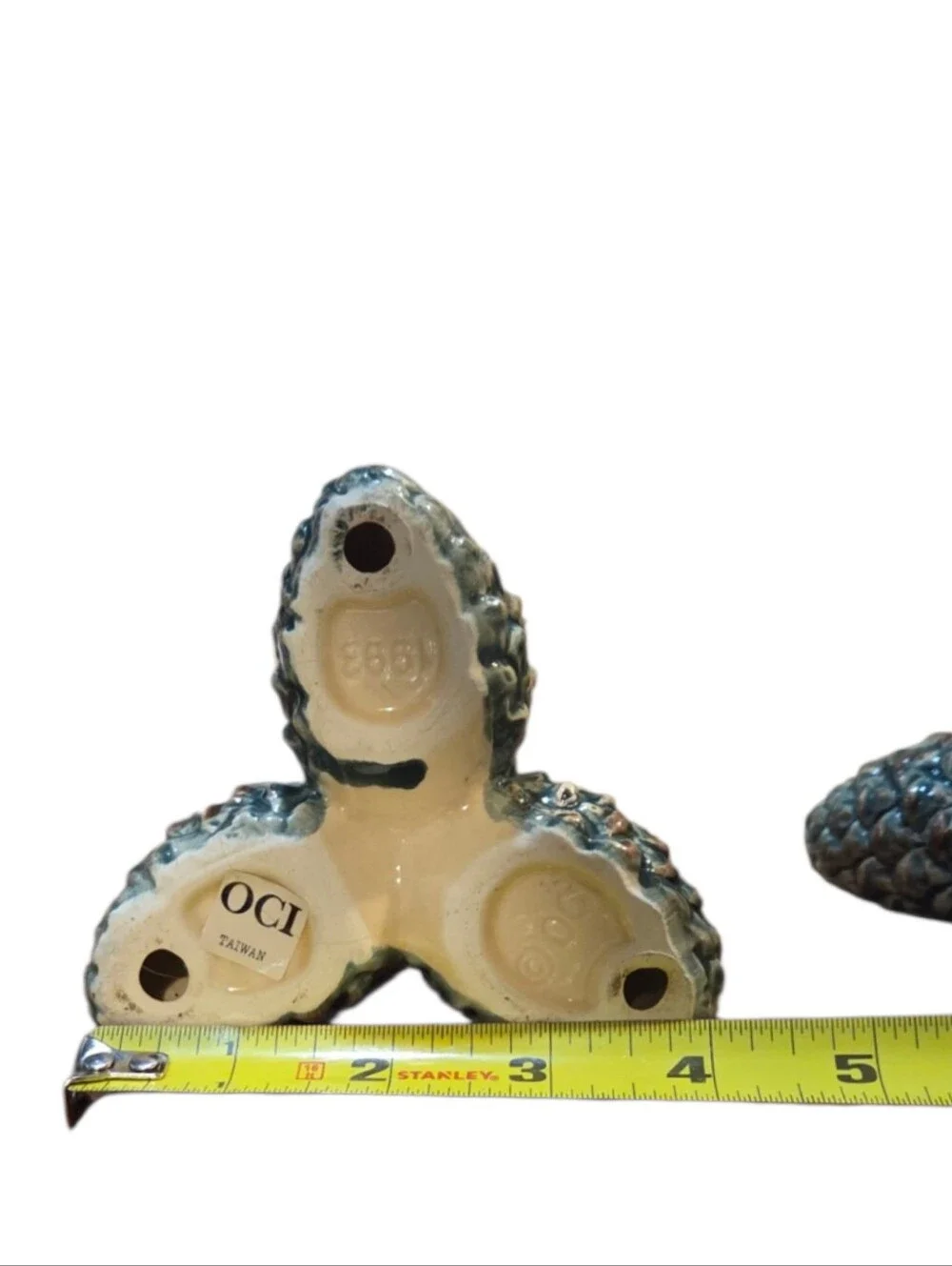 Vintage 1993 Ceramic Pinecone Candle Holders Nature Inspired Decor Set of 2